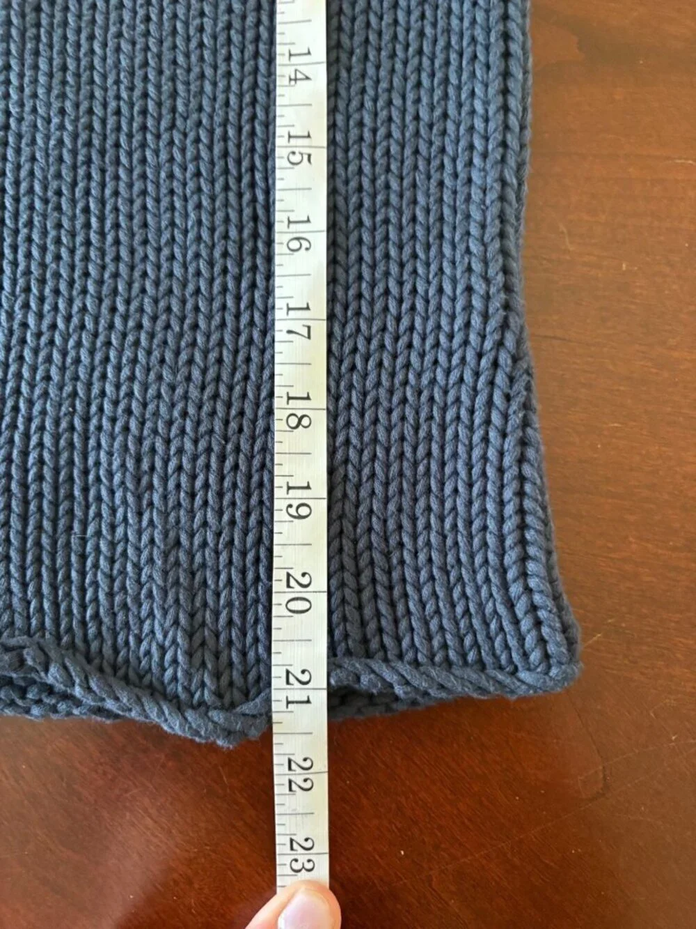 J.Crew Cotton Chunky Knit Fitted Crewneck Sweater Slate Blue Gray Size Small